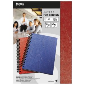 Korice za spiralni uvez 250g karton A4 pk100 Fornax crvene