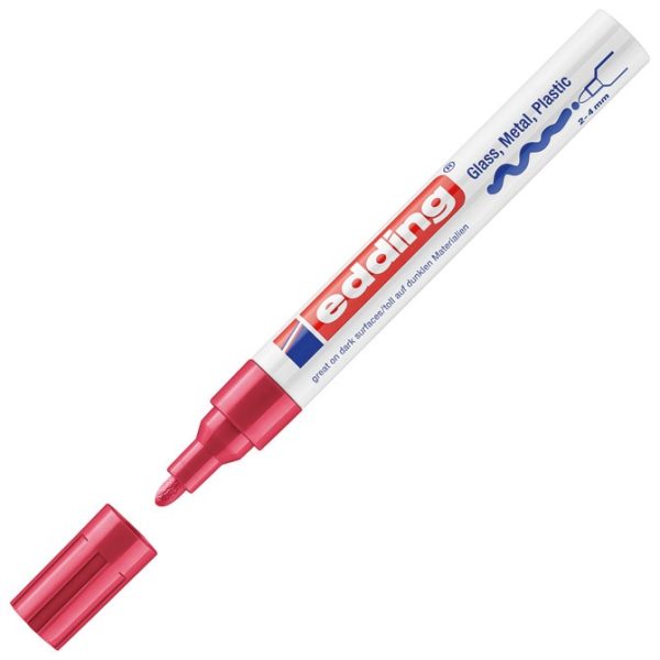 Marker permanentni lakirajući 2-4mm Edding 750 crveni