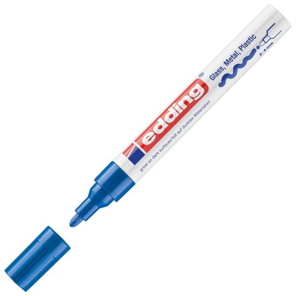 Marker permanentni lakirajući 2-4mm Edding 750 plavi