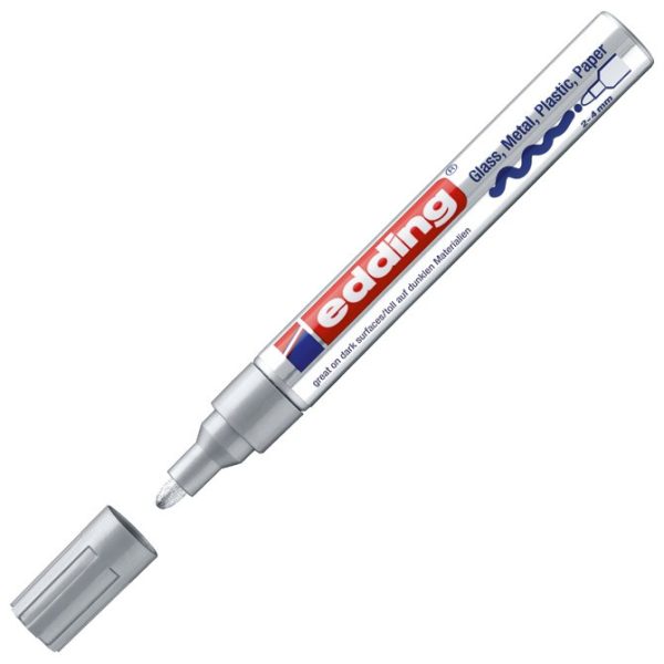Marker permanentni lakirajući 2-4mm Edding 750 srebrni