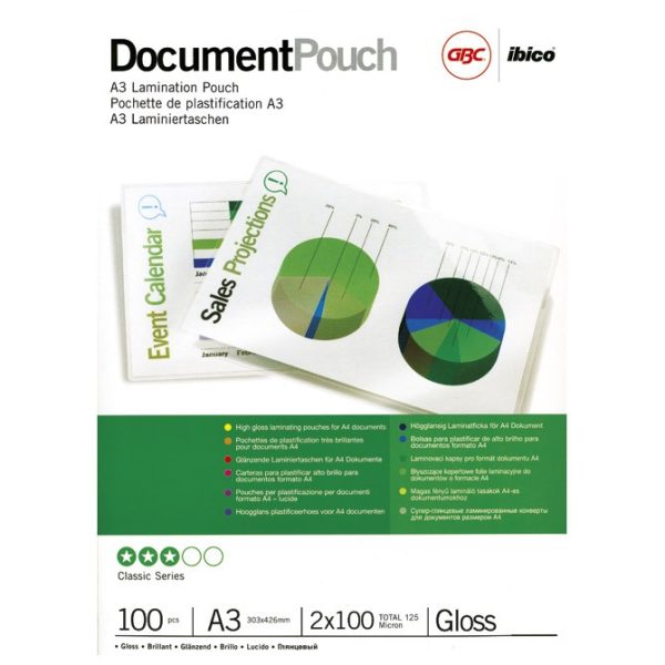 Folija za plastificiranje 125my A3 sjajna pk100 GBC 3200725v