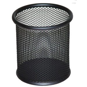 Čaša za olovke metalna žica okrugla fi-91mmxH-98mm crna