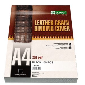 KORICE za spiralni uvez 250g kartonske; A4 pakiranje 100/1 CRNE D.RECT