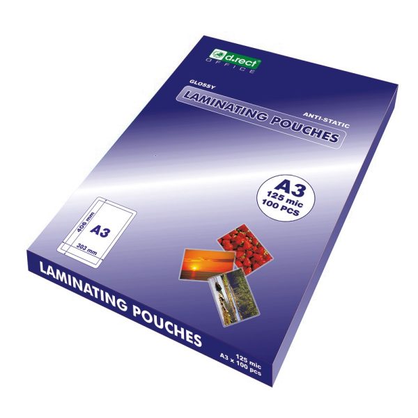Folija za plastificiranje A3 303*426mm 125my pk100 D.RECT