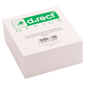Papir za kocku 85*85*40mm ljepljeni bijeli; D.RECT