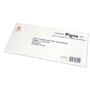 Kuverte ABT bez prozora, strip bijela 80gr pakiranje od 25 komada OPTIMA