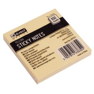 Blok samoljepljivi 76x76mm žuti 100 listova D.RECT
