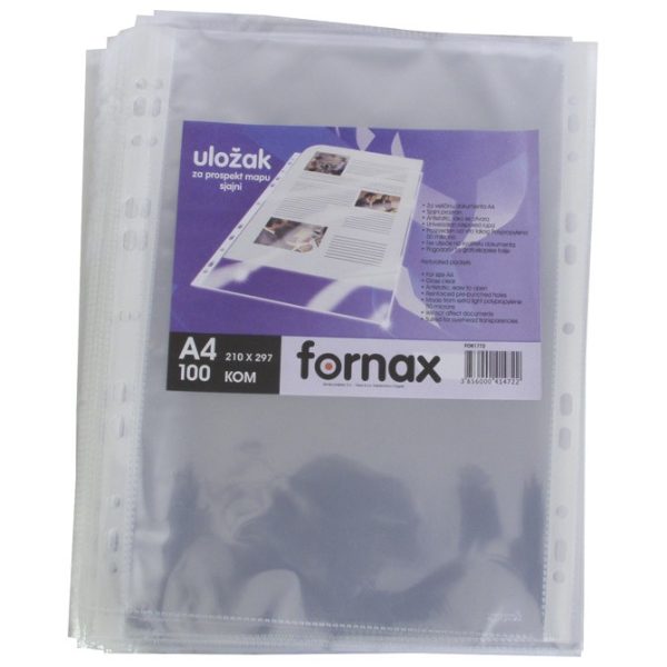 Fascikl uložni A4 50my pp sjajni pakiranje 100/1 FORNAX