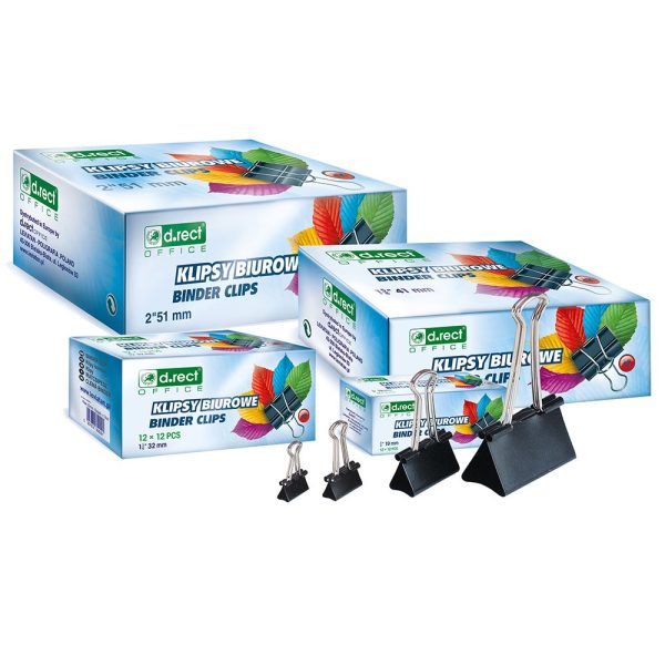 Kvačice za papir 25mm CRNE 12 komada u kutiji D.RECT