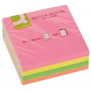 Blok samoljepljivi 76x76mm MIX NEON 320L Q-CONNECT