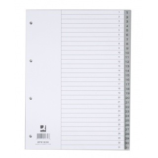 Pregrada plastična A4 brojevi 1-31 siva Q-CONNECT