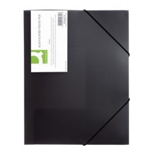 Fascikl klapa+gumica PP A4 crni D.RECT