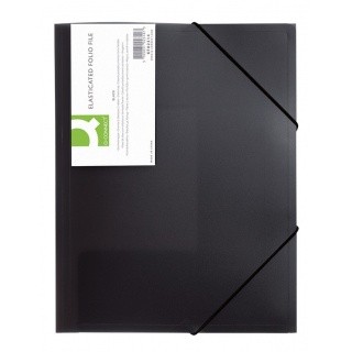 FASCIKL sa klapom i gumicom PP A4 transparentno crni Q-CONNECT