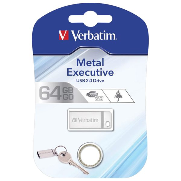 Memorija USB 64GB 2.0 METAL Executive Verbatim 98750 srebrna blister
