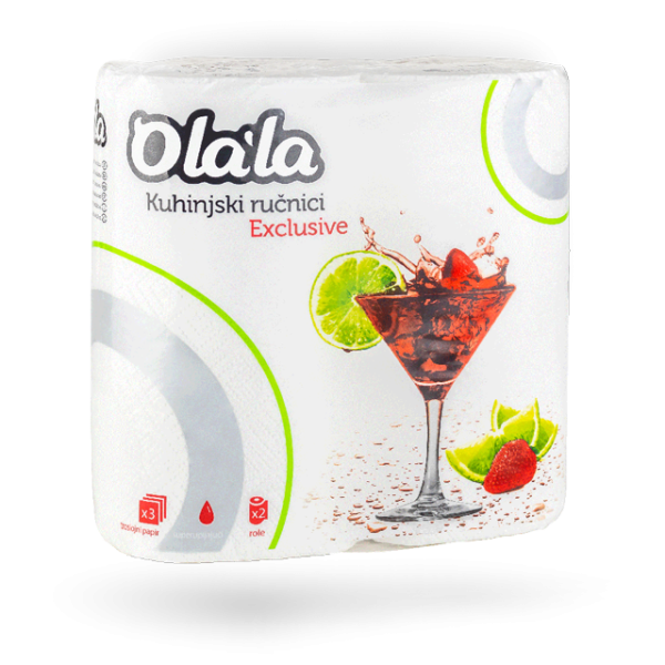 Ručnici papirnati u roli 3sloja 23cm 2/1 Ola’la Exclusive Koktel