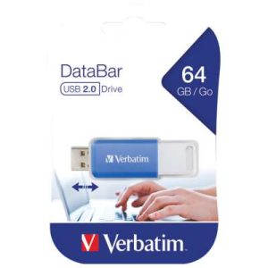 Memorija USB 64GB 2.0 DATABAR VERBATIM 49455 PLAVA BLISTER