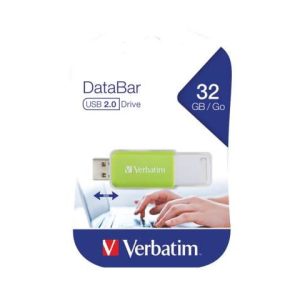 Memorija USB 32GB 2.0 DATABAR VERBATIM 49454 ZELENA BLISTER