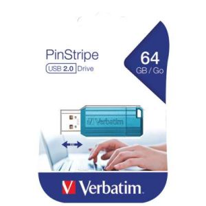 Memorija USB 64GB 2.0 PINSTRIPE VERBATIM 49961 PLAVA BLISTER