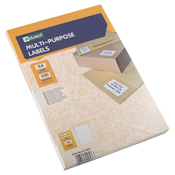 Samoljepljive Etikete D.Rect A4 105x42.4 mm - Pakiranje od 100 listova