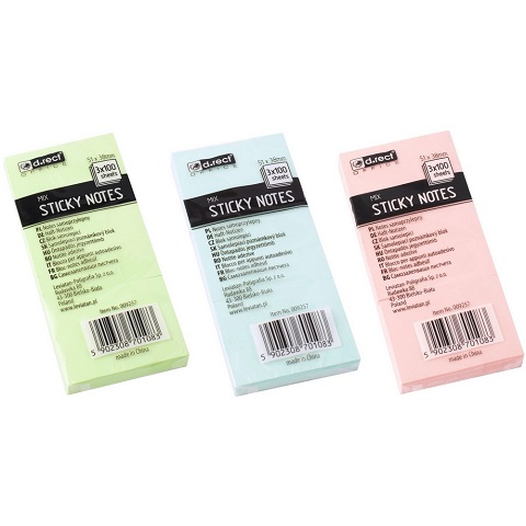 Blok samoljepljivi 38x51mm 3x100 listova MIX boje