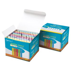 Kreda školska okrugla besprašna fi-10mm 10boja 100 komada u kutiji Connect