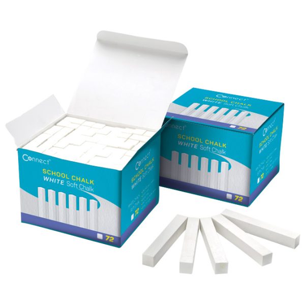Kreda školska četvrtasta soft 72 krede u kutiji Connect bijela