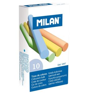 Kreda školska okrugla fi-10mm 10 boja, 10 kreda u kutiji MILAN