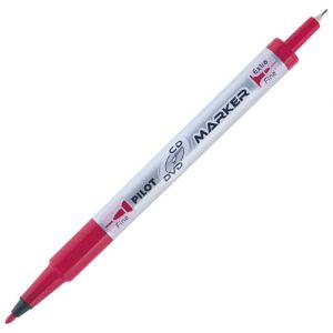 Marker Za CD/DVD Permanentni Obostrani 0,4-0,7mm Twin Marker Pilot  SCA-TMCD-R Crveni