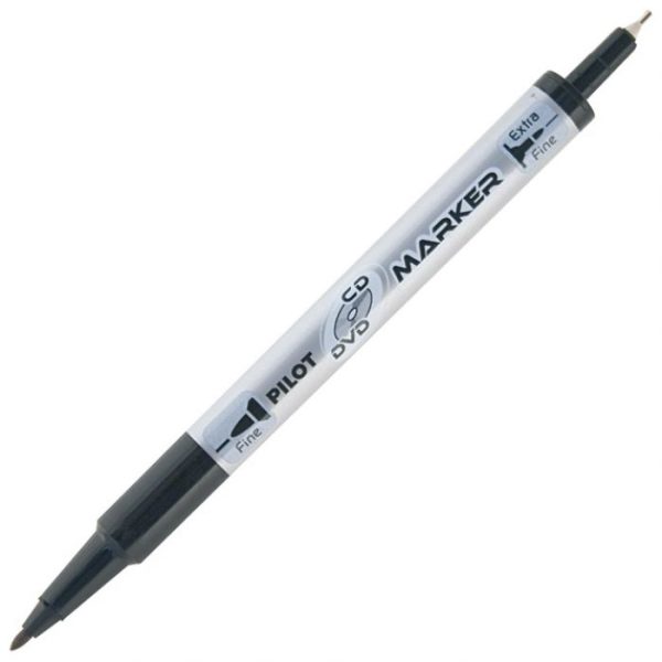Marker Za CD/DVD Permanentni Obostrani 0,4-0,7mm Twin Marker Pilot  SCA-TMCD-B  Crni