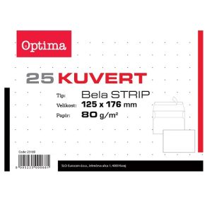 Kuverte 12x18 B6-BB strip bijela 80gr. set od 25 komada