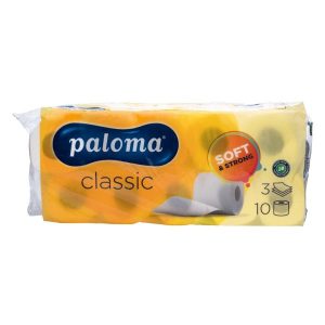 Toaletni papir PALOMA CLASSIC u roli 3slojni 10 rola, bijeli