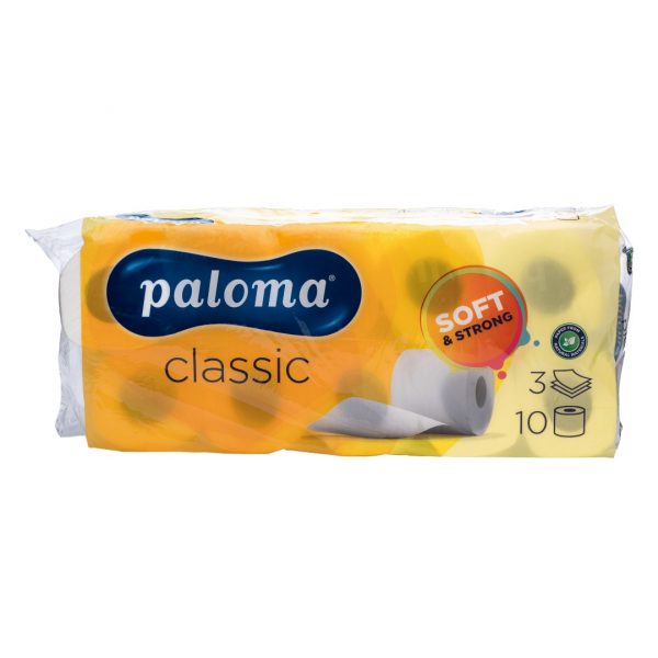 Toaletni papir PALOMA CLASSIC u roli 3slojni 10 rola, bijeli