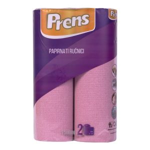 Ručnici papirnati u roli 1slojni 30cm 2/1 krep roza PRENS