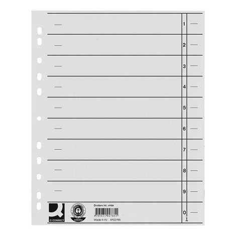 Karton pregradni A4 bijeli 230g Q-CONNECT KF02785