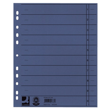 Karton pregradni A4 plavi 230g Q-CONNECT KF02786
