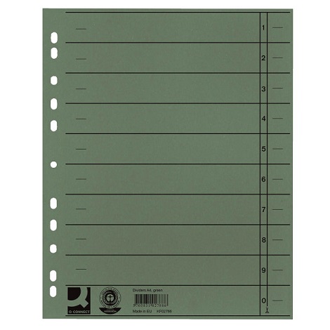Karton pregradni A4 zeleni 230g Q-CONNECT KF02788