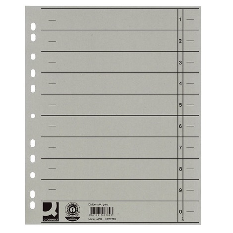 Karton pregradni A4 sivi 230g Q-CONNECT KF02789