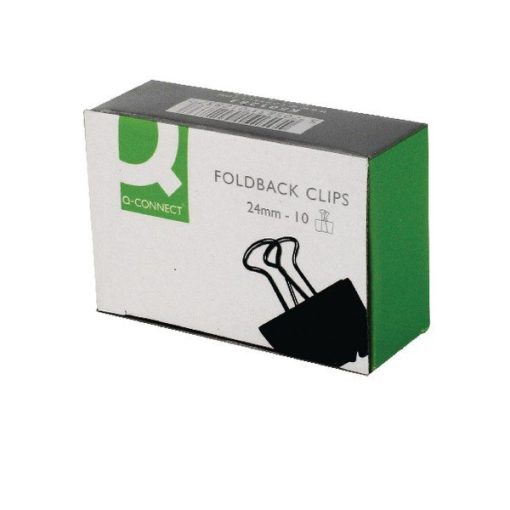 KVAČICE za papir 24mm CRNE pk10 Q-CONNECT KF01283