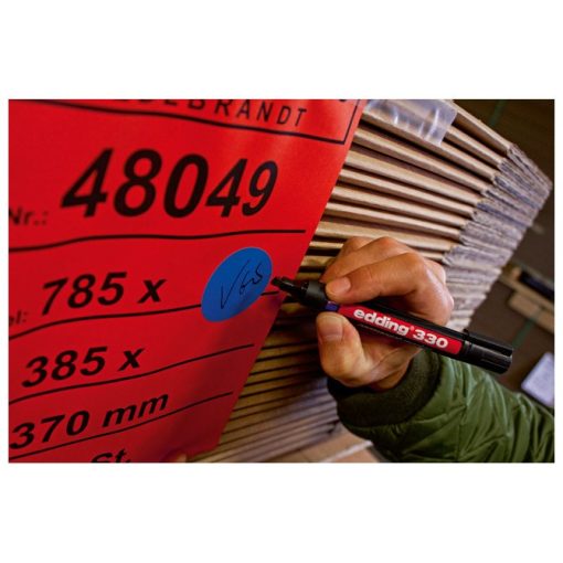 Marker permanentni 1-5mm klinasti vrh Edding 330 crveni - Slika 3