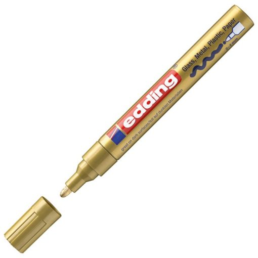 Marker permanentni lakirajući 2-4mm Edding 750 zlatni