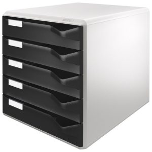 Kutija s 5 ladica Post set Leitz 52800095 crna