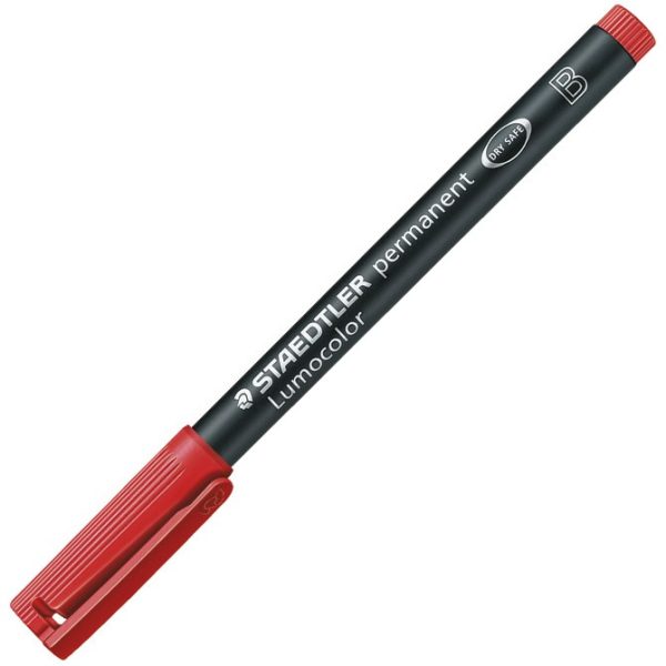Marker permanentni 1-2,5mm Lumocolor Staedtler 314-2 crveni, 10 komada u kutiji