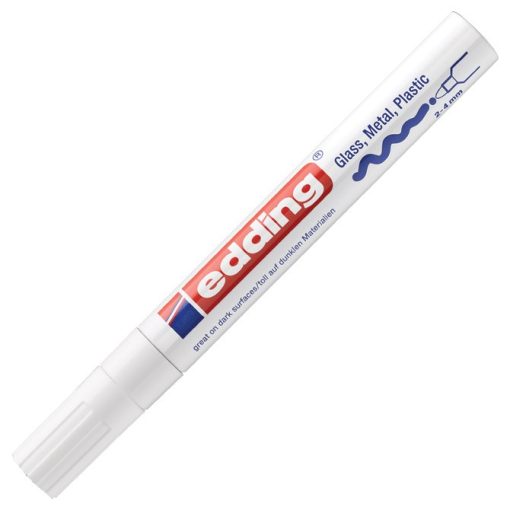 Marker permanentni sjajni lakirajući 2-4mm Edding 750 bijeli - Slika 2
