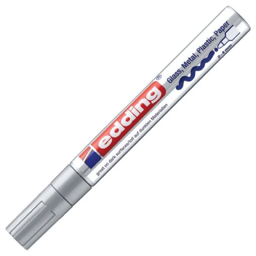 Marker permanentni sjajni lakirajući 2-4mm Edding 750 srebrni - Slika 2