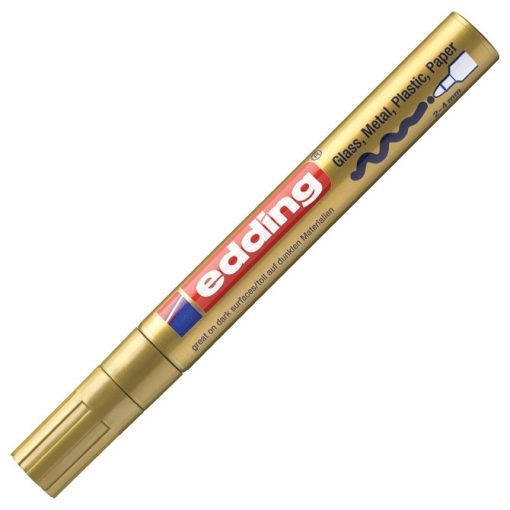 Marker permanentni sjajni lakirajući 2-4mm Edding 750 zlatni - Slika 2