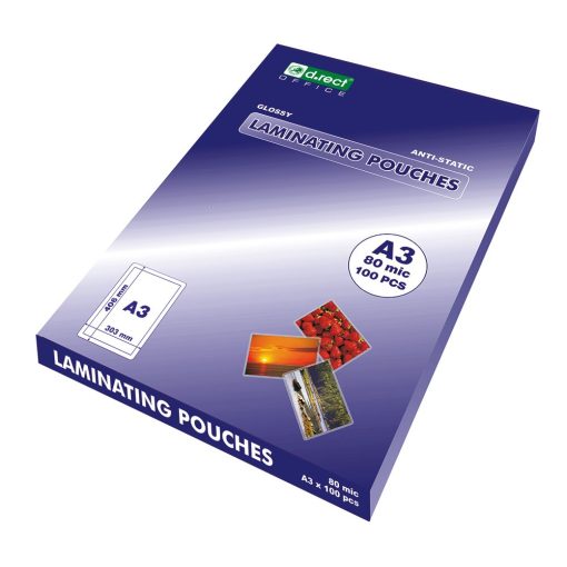 Folija za plastificiranje A3 303*426mm 80my pk100 D.RECT