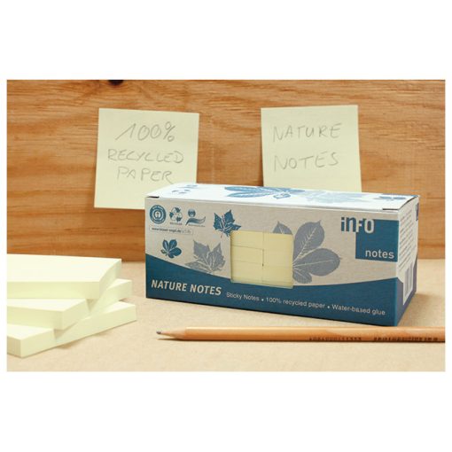 Blok samoljepljiv 75x75mm 12x100L Nature Global Notes 5654-11box žuti - Slika 3
