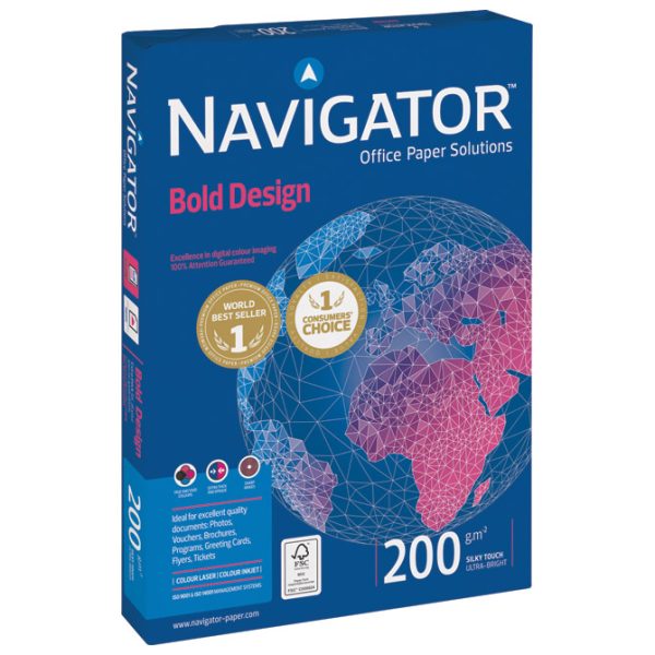 Papir A4 Navigator 200g Bold Design 150 listova u omotu Soporcel