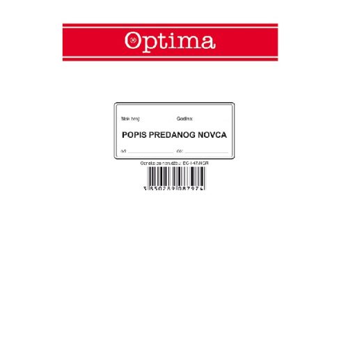 Obrazac A-47a/NCR/EUR popis predanog novca - Slika 3