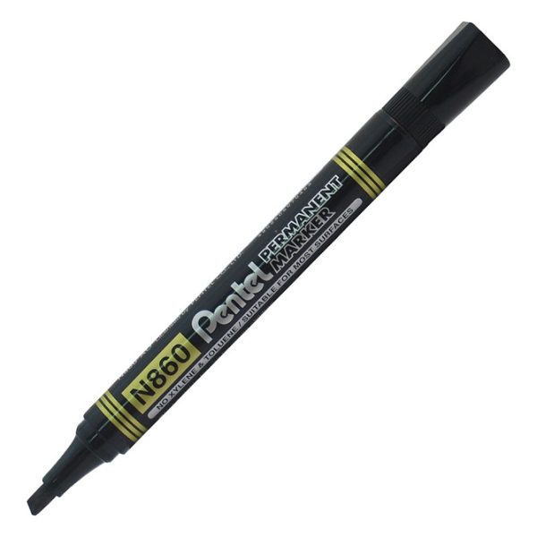 Marker permanentni PENTEL N860 kosi vrh crni 12 komada u kutiji